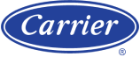 The Carrier logo is simply colored blue and white.